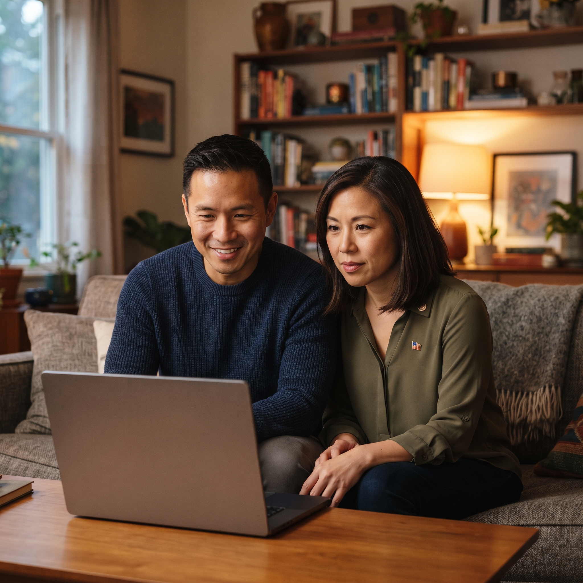 A couple works through the entitlement math together before deciding whether to buy their second home now or wait until the first one sells.