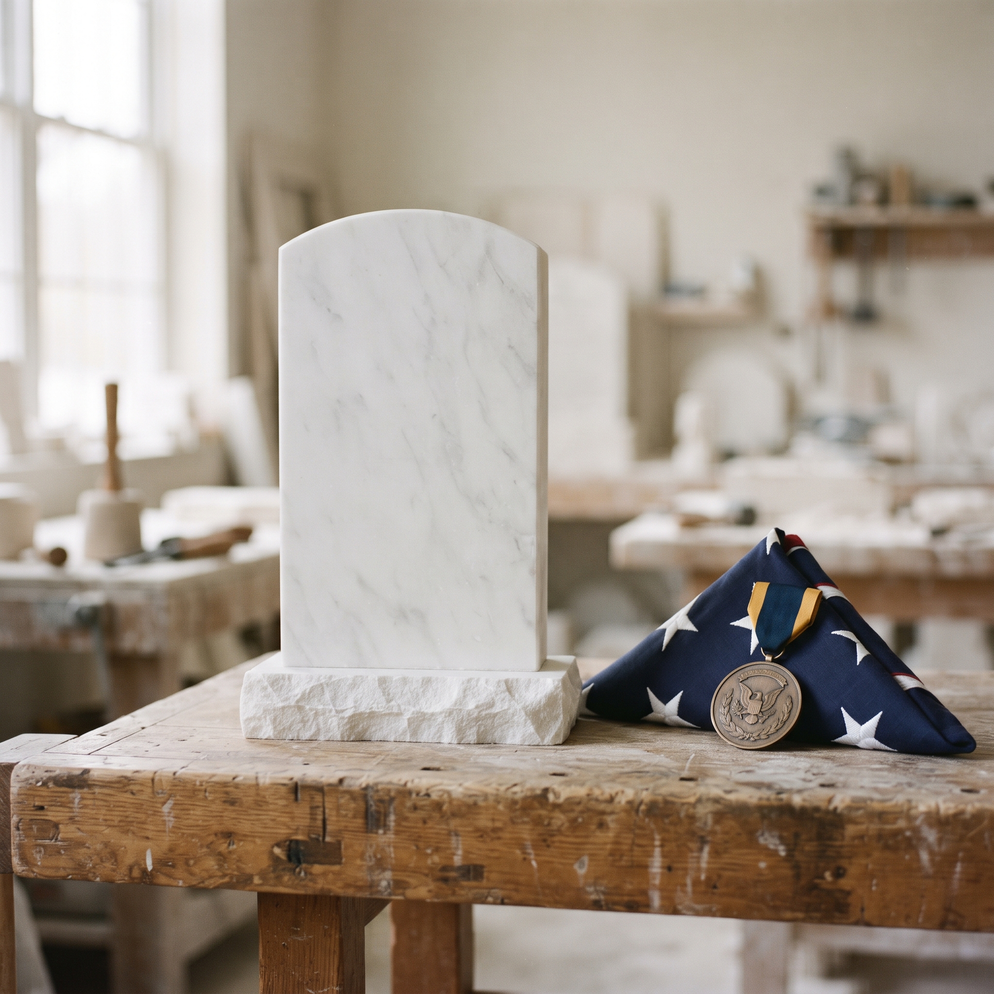 The government provides the headstone, marker, or medallion at no cost to the family, separate from any cash burial allowance.