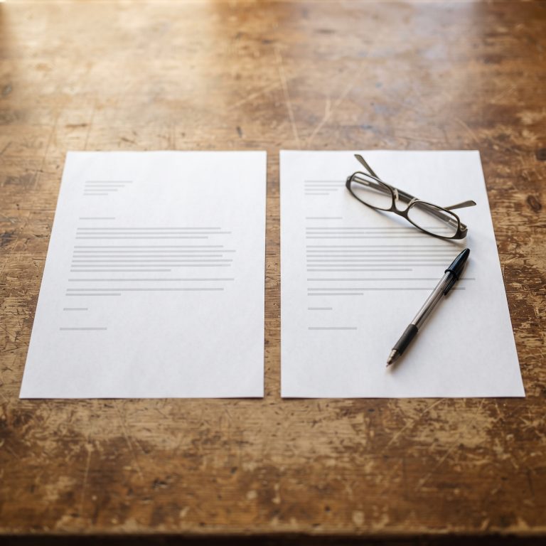Two benefit award letters on a desk