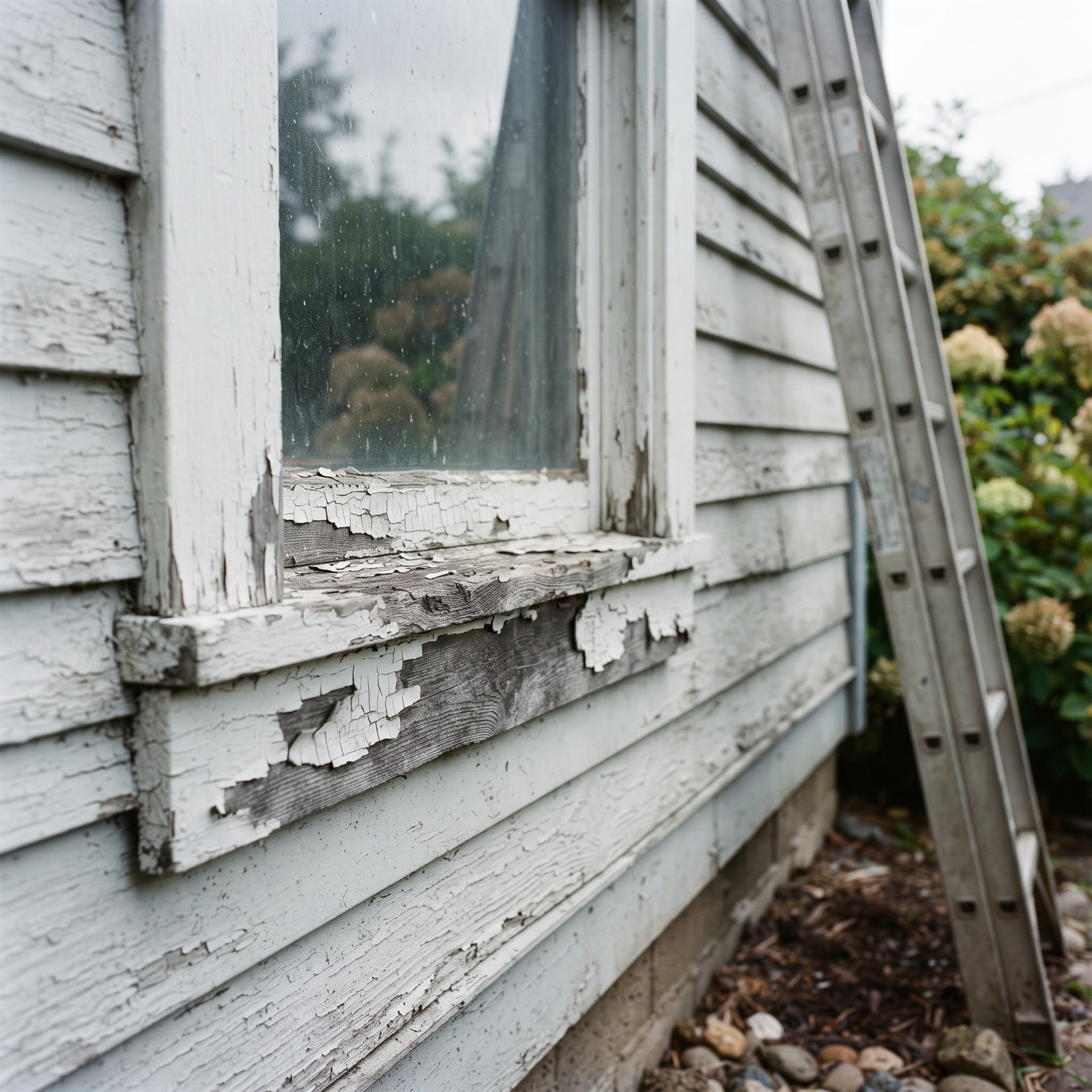 Cracked and flaking exterior paint like this on a home built before 1978 is one of the most common reasons a VA appraisal comes back with a repair condition attached.
