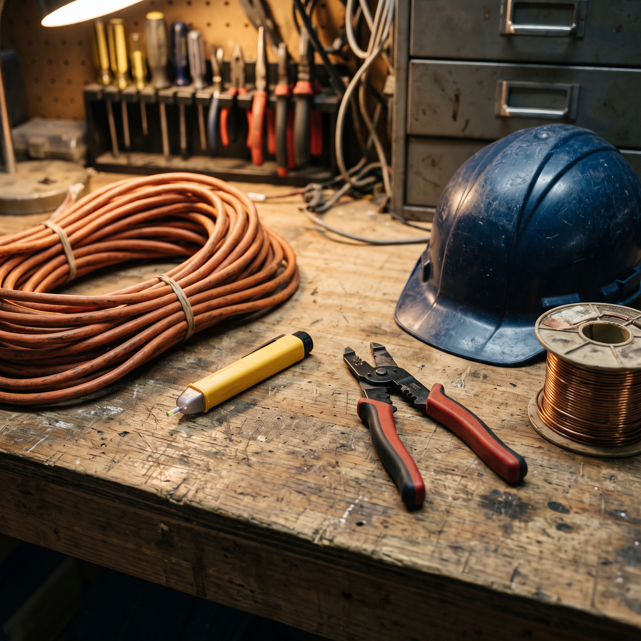 A tradesman's tools stand in for the paycheck side of the equation: while the wage climbs, the GI Bill's monthly housing check is designed to shrink on a fixed schedule.
